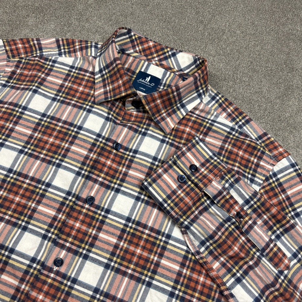 Johnnie O Shirt Mens Large Button Up Lightweight Flannel LS Plaid Stretch